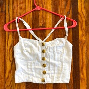 Cropped button tank top urban outfitters